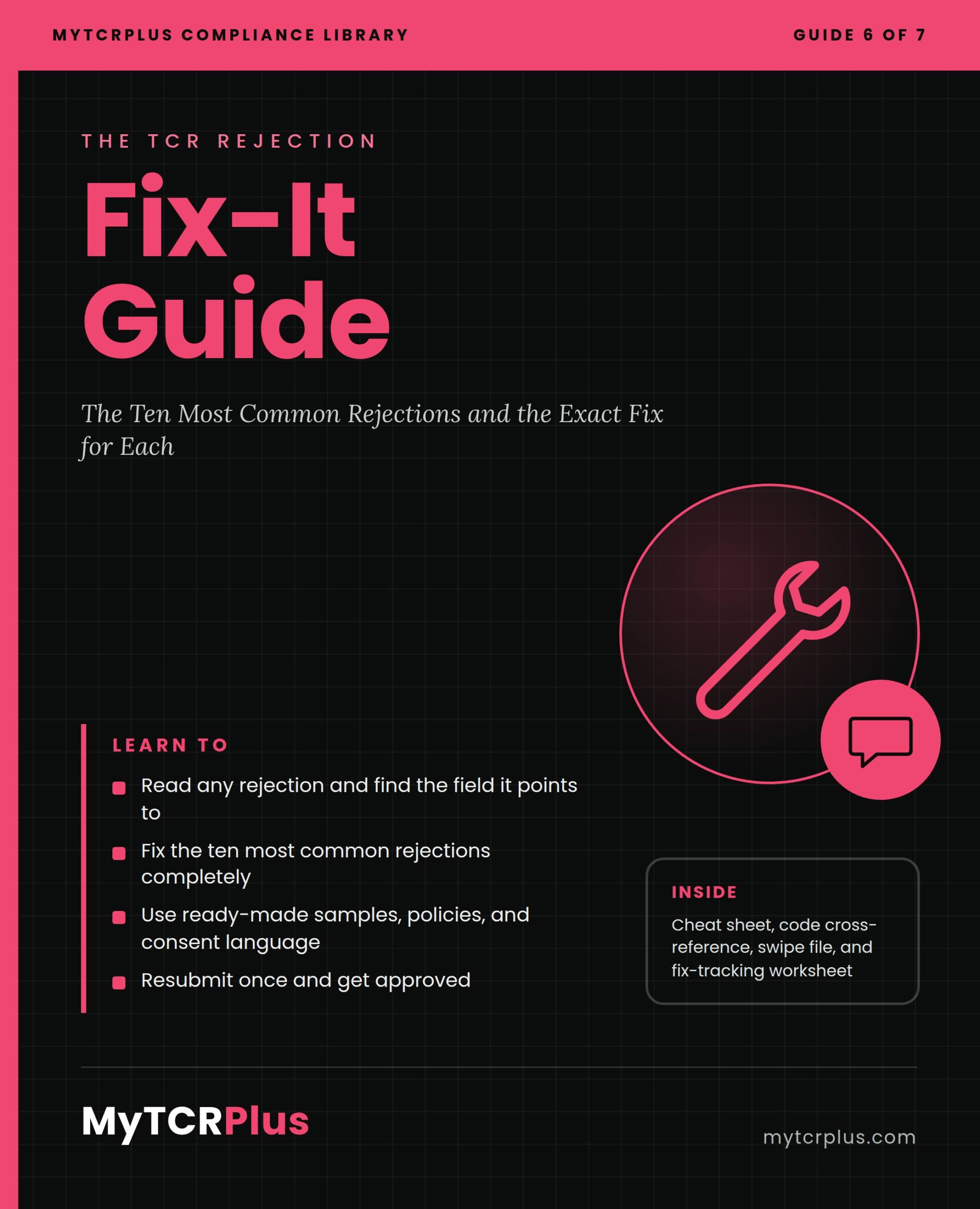The TCR Rejection Fix-It Guide (PDF Book)