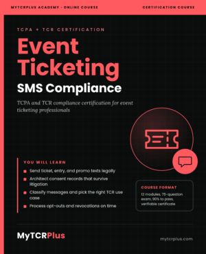 Event Ticketing SMS Compliance Training Course cover