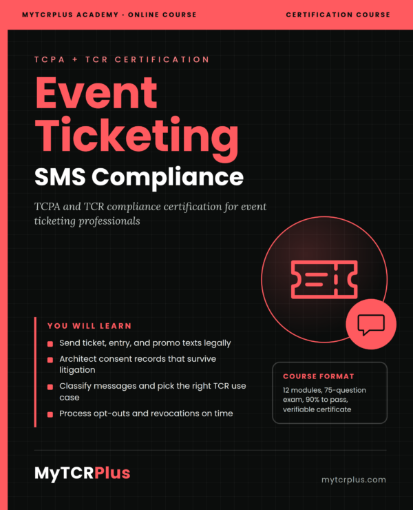 Event Ticketing SMS Compliance Training Course course cover