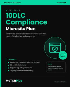 myTCR Basic — 10DLC Compliance Microsite Plan cover