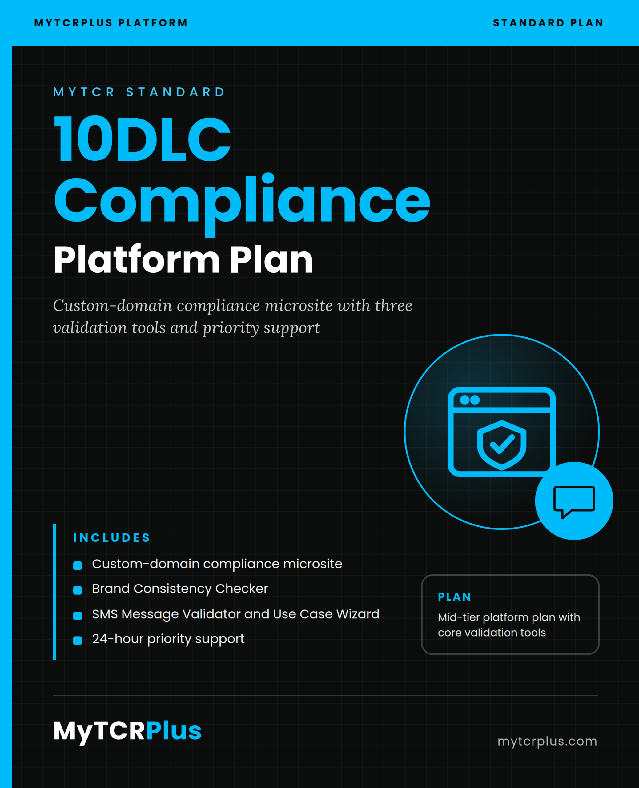 myTCR Standard — 10DLC Compliance Platform Plan cover