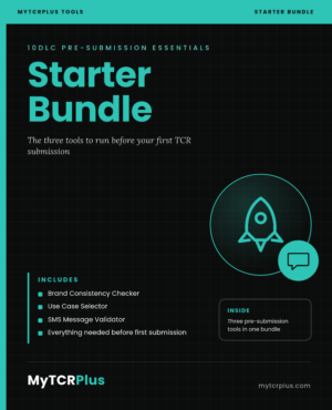 MyTCRPlus Starter Bundle — 10DLC Pre-Submission Essentials cover