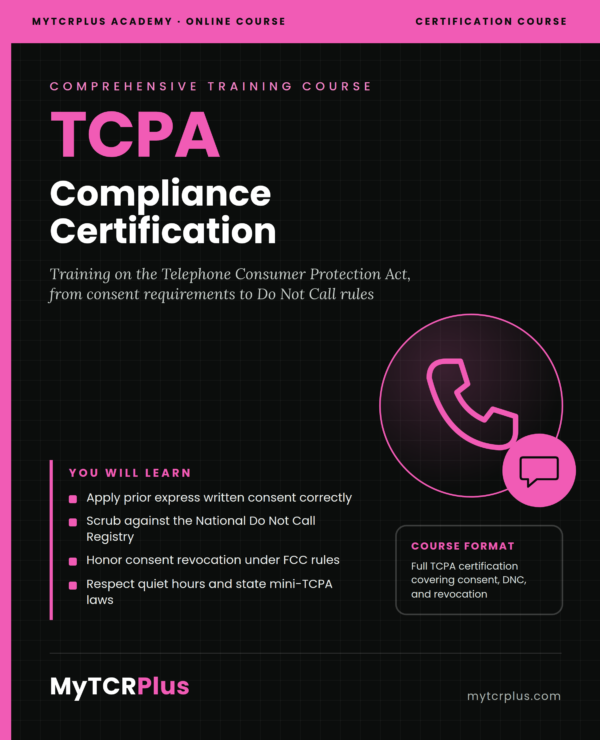 TCPA Compliance Certification — Comprehensive TCPA Training Course course cover