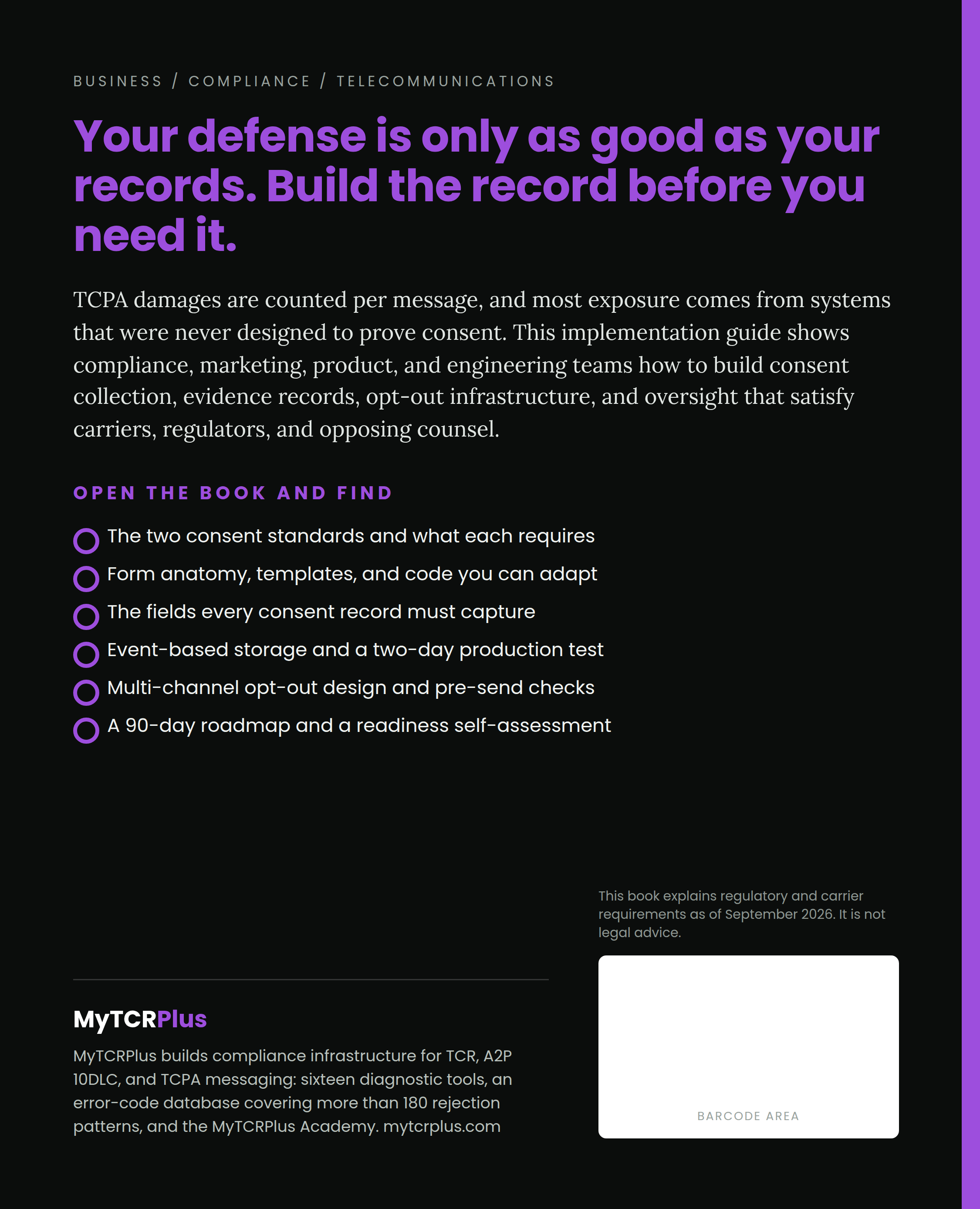 TCPA Consent System Design back cover