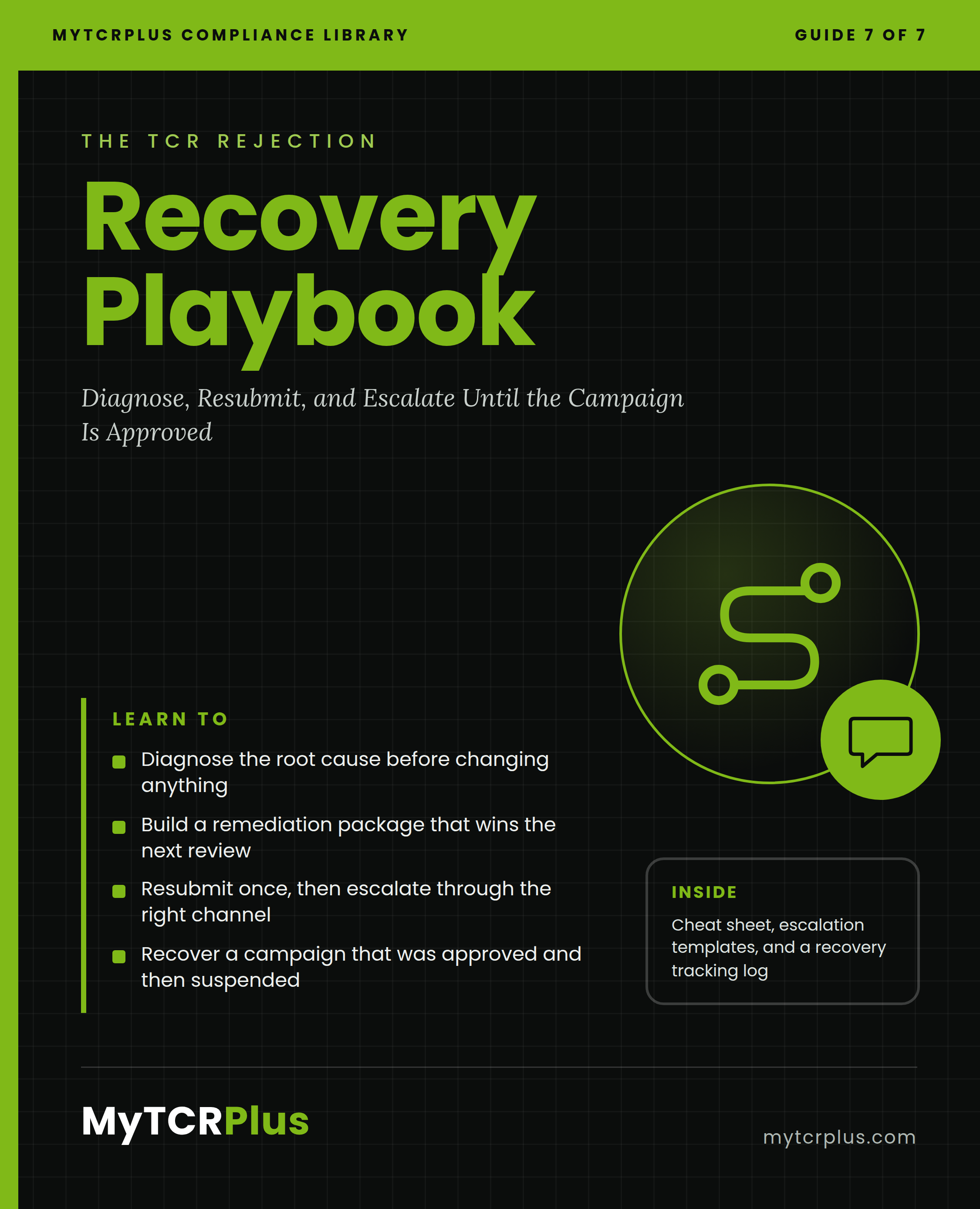 The TCR Rejection Recovery Playbook front cover