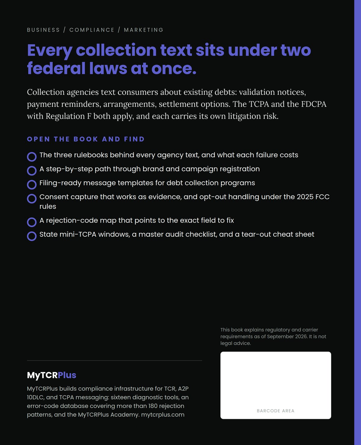 Debt Collection SMS Compliance Playbook back cover