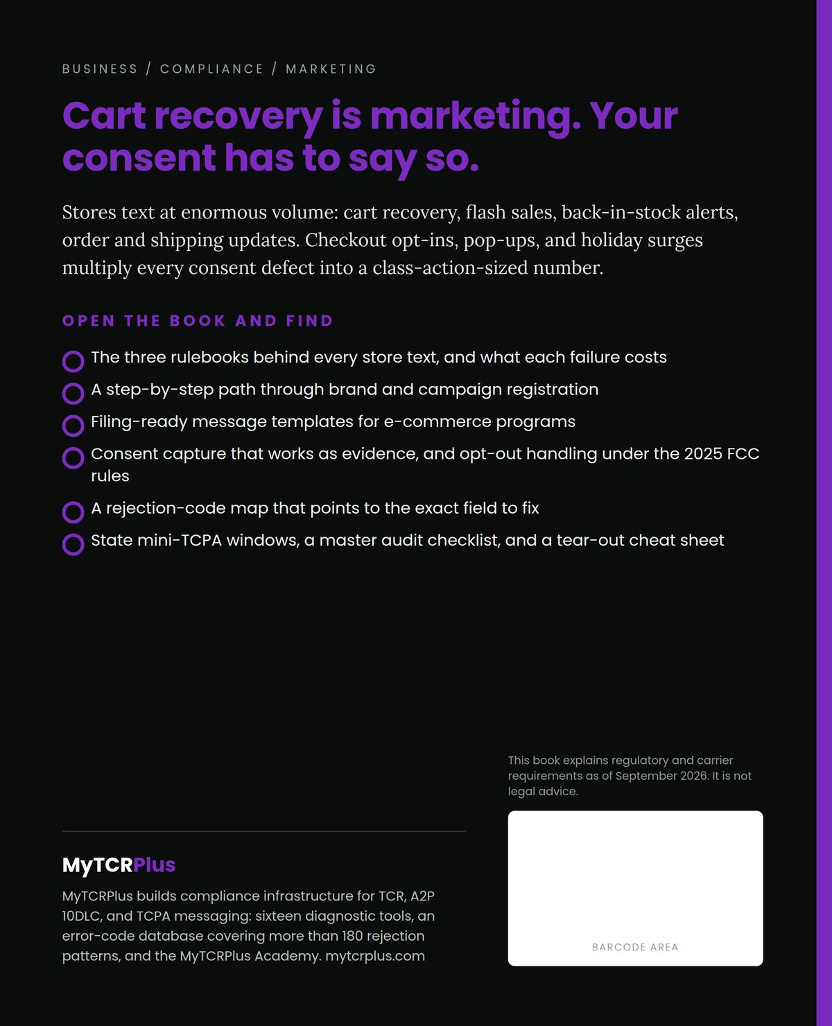 E-Commerce SMS Compliance Playbook back cover