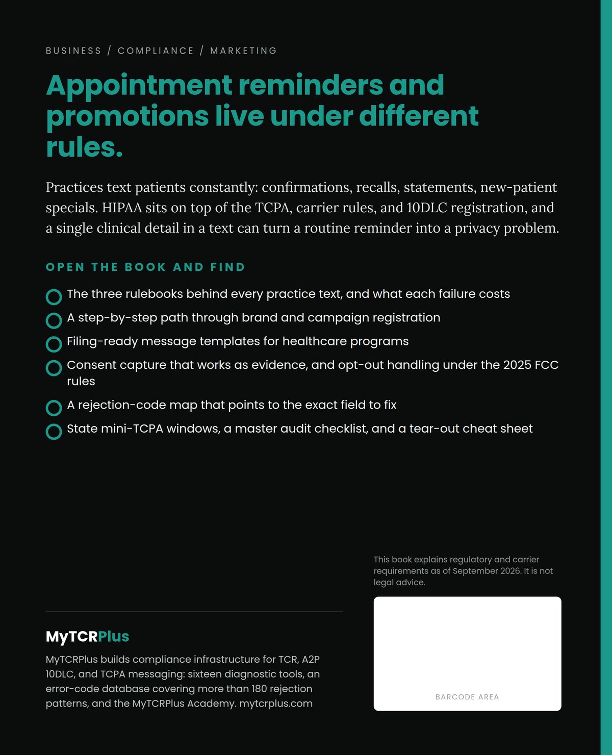 Healthcare SMS Compliance Playbook back cover