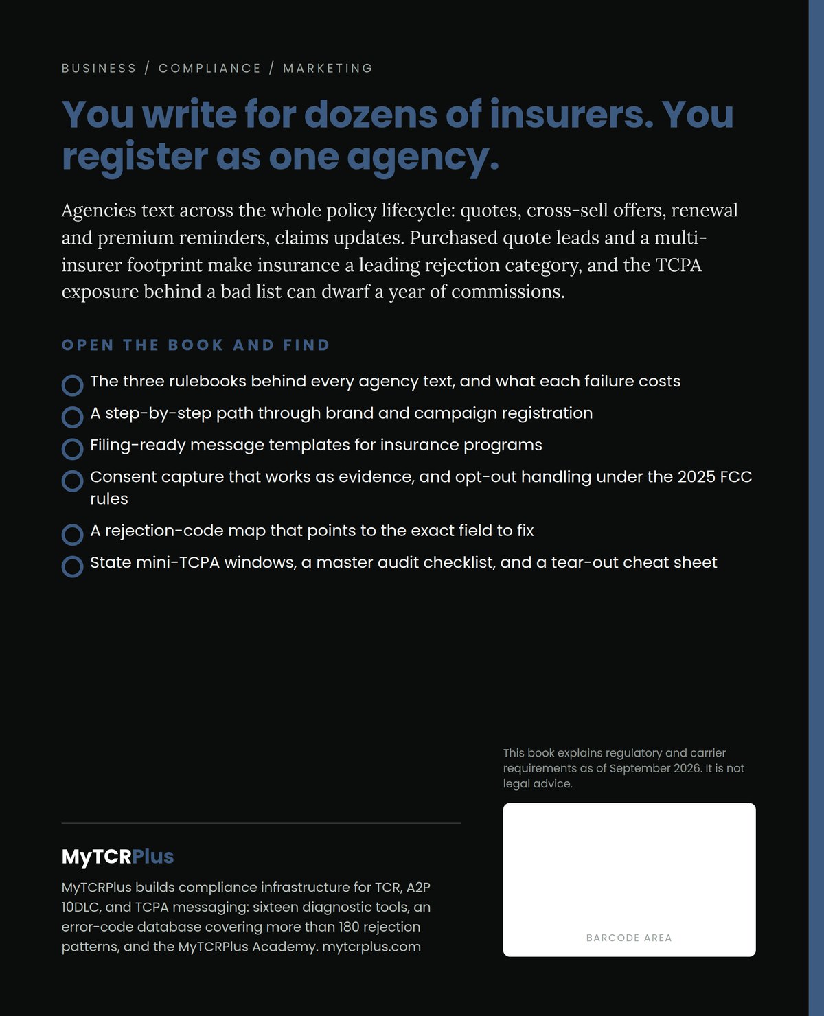 Insurance SMS Compliance Playbook back cover