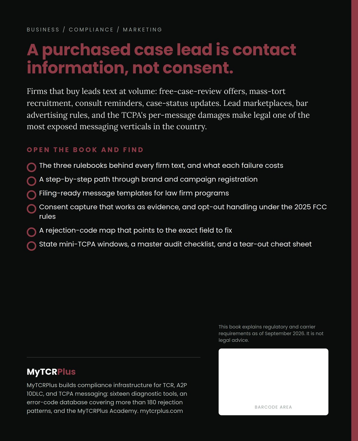 Law Firm SMS Compliance Playbook back cover