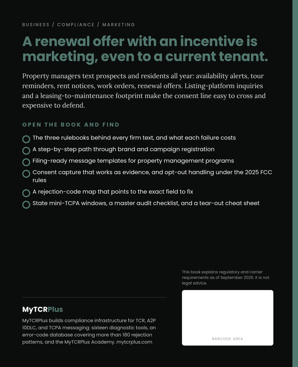Property Management SMS Compliance Playbook back cover