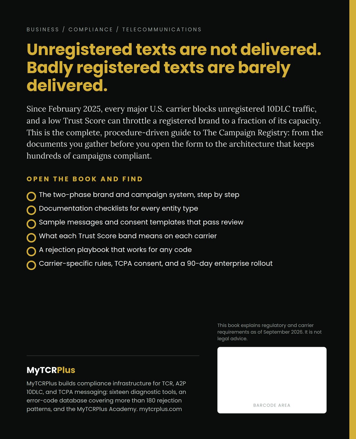 TCR Registration Mastery back cover