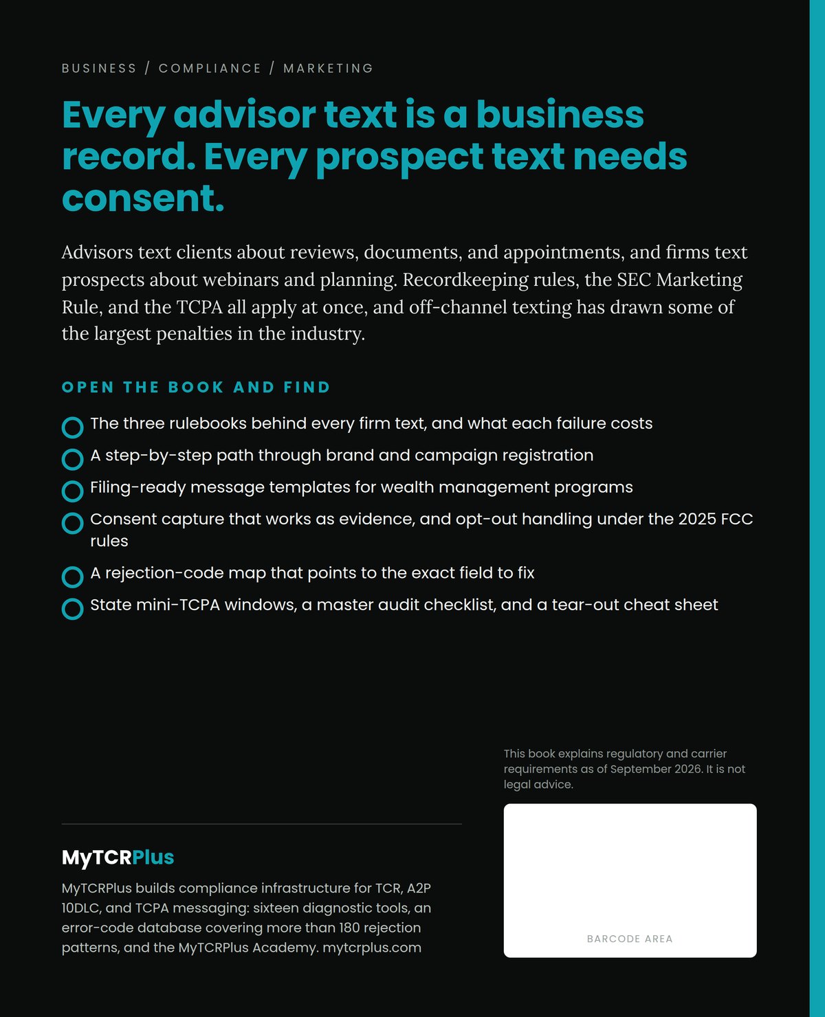 Wealth Management SMS Compliance Playbook back cover
