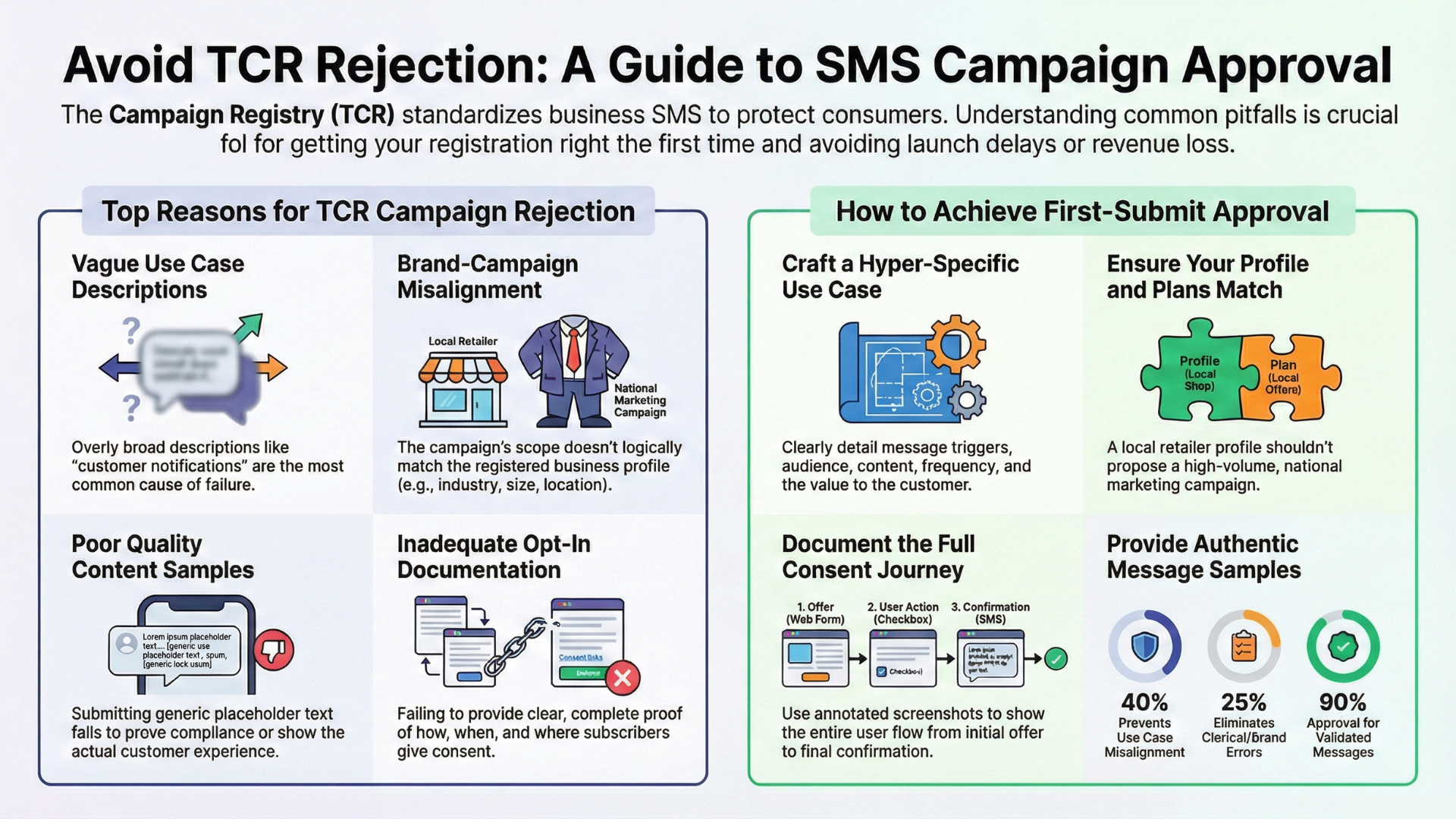 Campaign Rejection Analysis Learning from Common TCR Failures infographic no wm Urgent 10DLC Issues